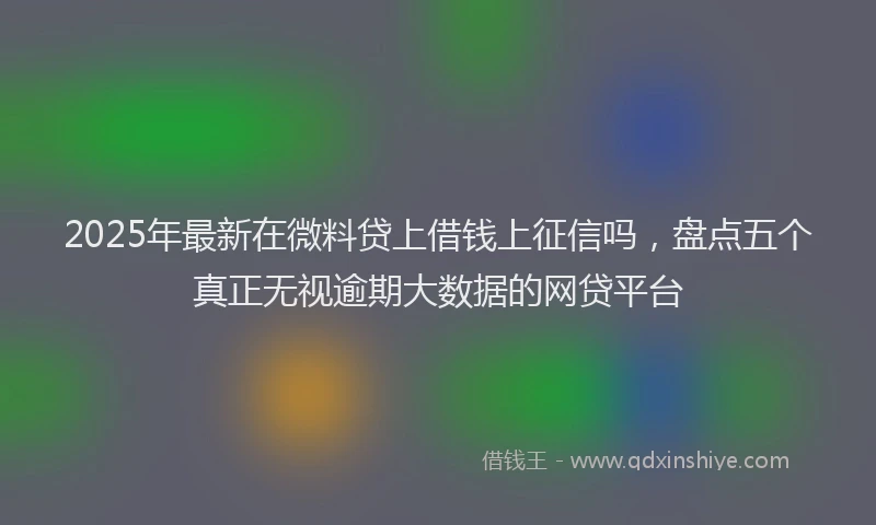 2025年最新在微料贷上借钱上征信吗，盘点五个真正无视逾期大数据的网贷平台