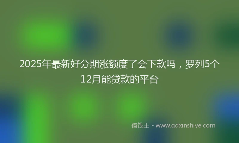 2025年最新好分期涨额度了会下款吗，罗列5个12月能贷款的平台