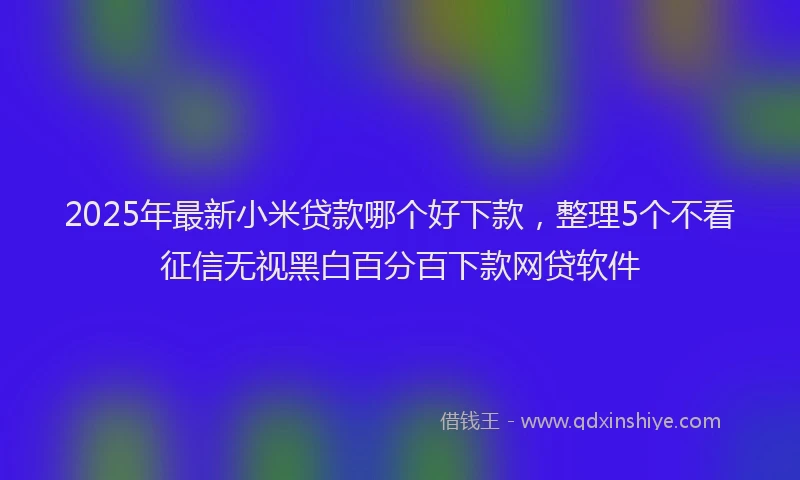 2025年最新小米贷款哪个好下款，整理5个不看征信无视黑白百分百下款网贷软件
