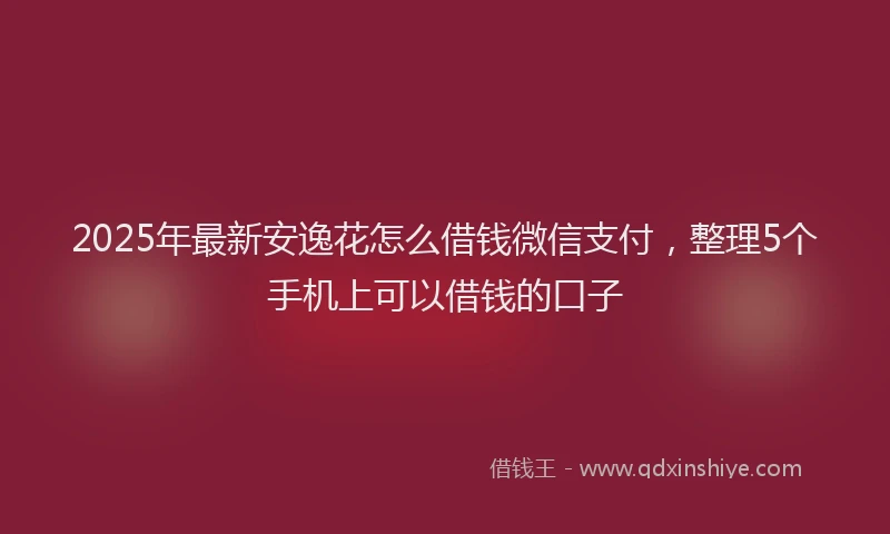 2025年最新安逸花怎么借钱微信支付，整理5个手机上可以借钱的口子