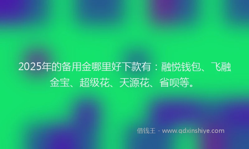 2025年的备用金哪里好下款有：融悦钱包、飞融金宝、超级花、天源花、省呗等。
