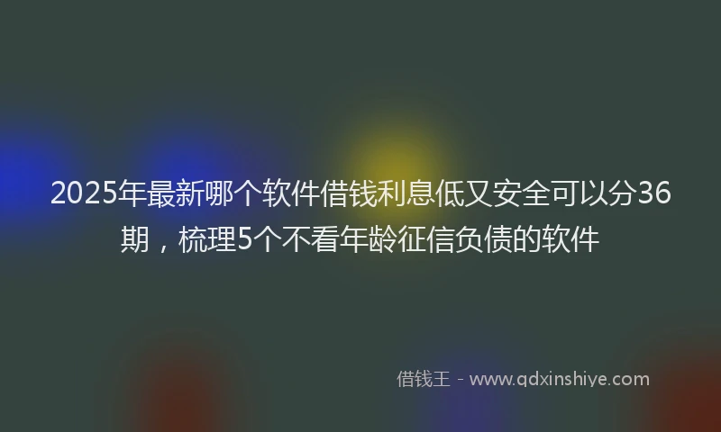 2025年最新哪个软件借钱利息低又安全可以分36期，梳理5个不看年龄征信负债的软件