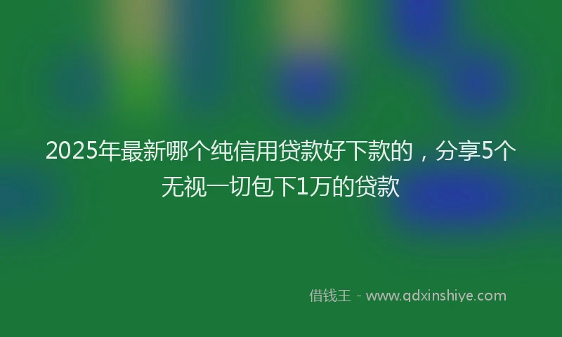 2025年最新哪个纯信用贷款好下款的，分享5个无视一切包下1万的贷款