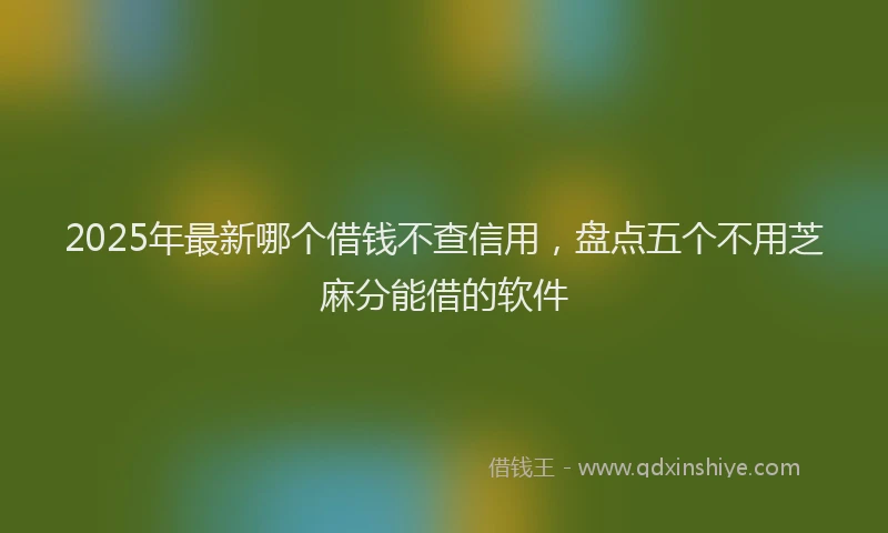 2025年最新哪个借钱不查信用，盘点五个不用芝麻分能借的软件