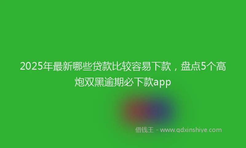 2025年最新哪些贷款比较容易下款，盘点5个高炮双黑逾期必下款app
