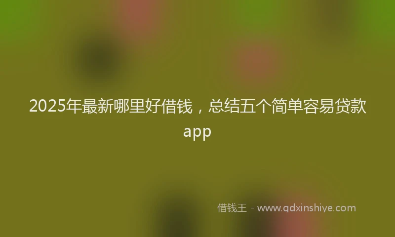 2025年最新哪里好借钱，总结五个简单容易贷款app