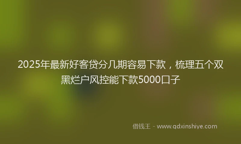 2025年最新好客贷分几期容易下款，梳理五个双黑烂户风控能下款5000口子