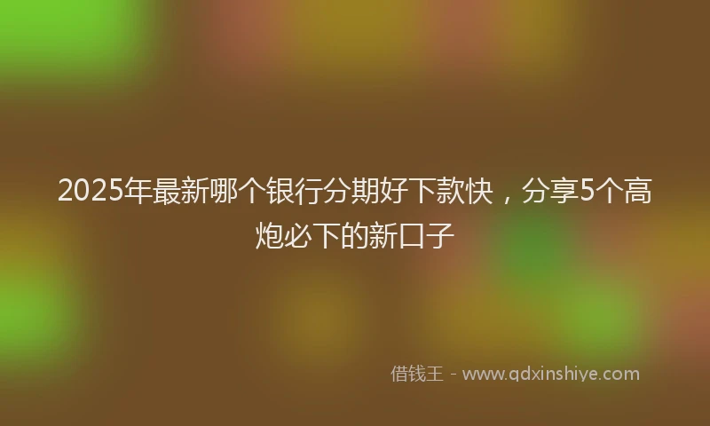 2025年最新哪个银行分期好下款快，分享5个高炮必下的新口子