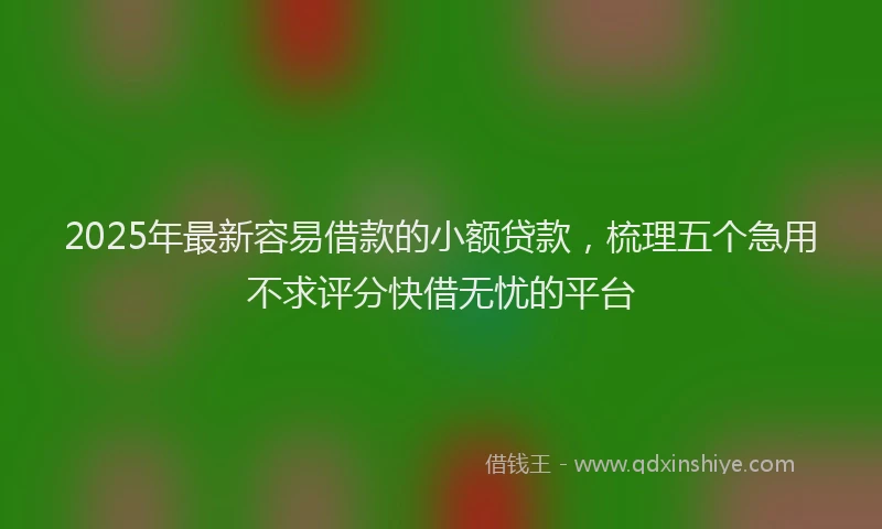 2025年最新容易借款的小额贷款，梳理五个急用不求评分快借无忧的平台