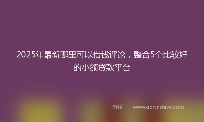 2025年最新哪里可以借钱评论，整合5个比较好的小额贷款平台