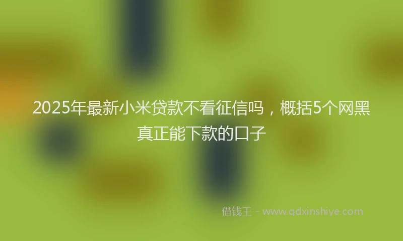 2025年最新小米贷款不看征信吗，概括5个网黑真正能下款的口子