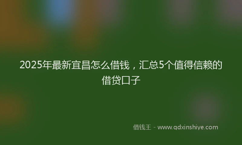2025年最新宜昌怎么借钱，汇总5个值得信赖的借贷口子