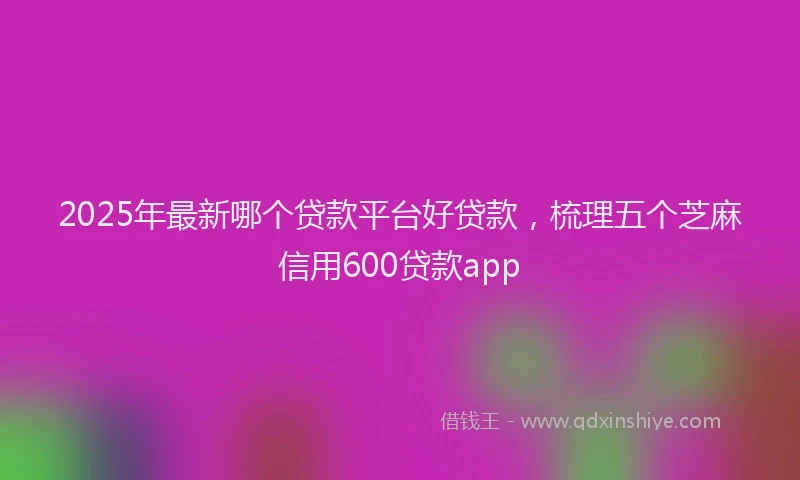 2025年最新哪个贷款平台好贷款，梳理五个芝麻信用600贷款app