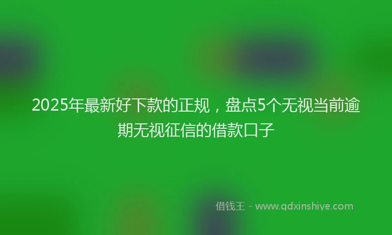 2025年最新好下款的正规，盘点5个无视当前逾期无视征信的借款口子