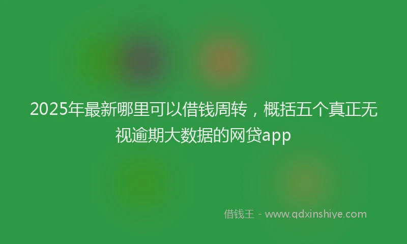 2025年最新哪里可以借钱周转，概括五个真正无视逾期大数据的网贷app