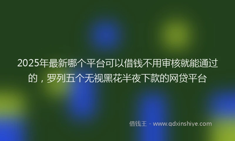 2025年最新哪个平台可以借钱不用审核就能通过的，罗列五个无视黑花半夜下款的网贷平台