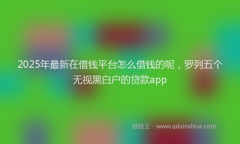 2025年最新在借钱平台怎么借钱的呢，罗列五个无视黑白户的贷款app