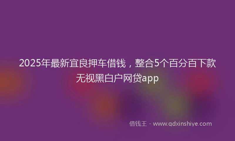 2025年最新宜良押车借钱，整合5个百分百下款无视黑白户网贷app