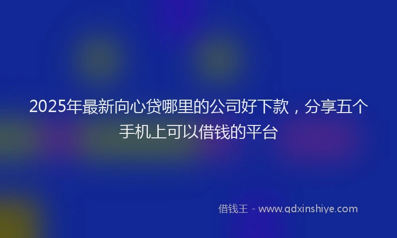 2025年最新向心贷哪里的公司好下款，分享五个手机上可以借钱的平台