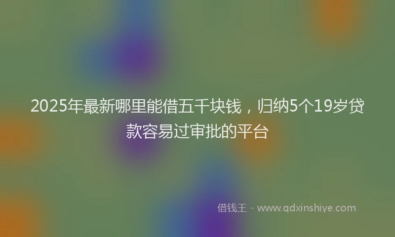 2025年最新哪里能借五千块钱，归纳5个19岁贷款容易过审批的平台