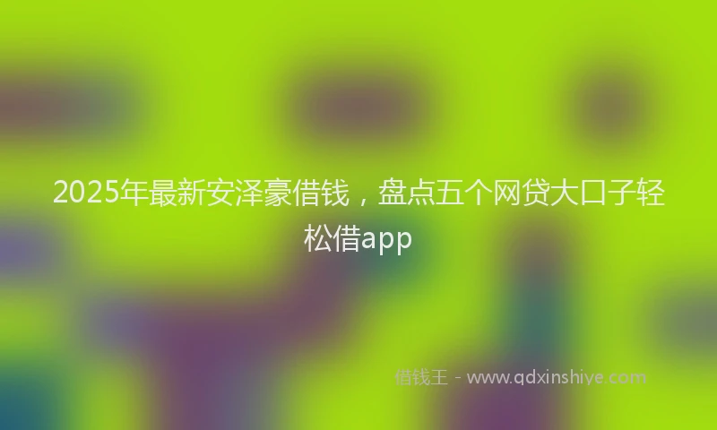 2025年最新安泽豪借钱，盘点五个网贷大口子轻松借app