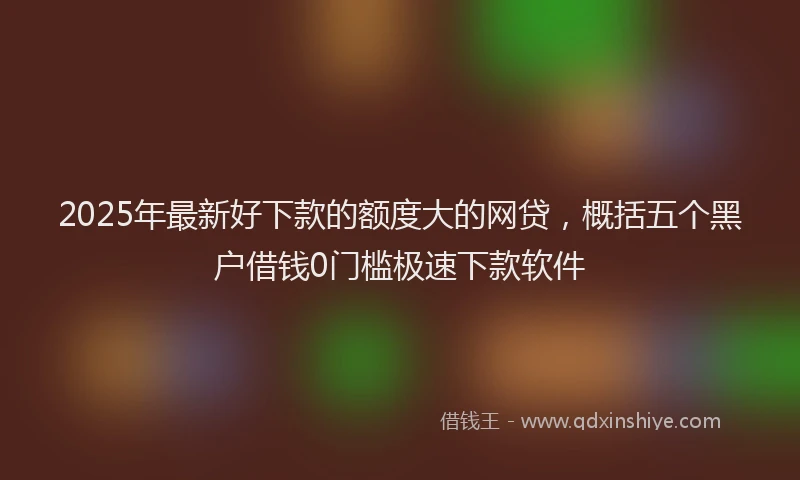 2025年最新好下款的额度大的网贷，概括五个黑户借钱0门槛极速下款软件
