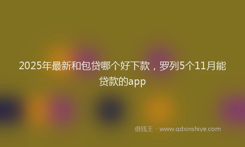2025年最新和包贷哪个好下款，罗列5个11月能贷款的app