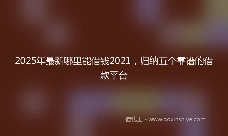 2025年最新哪里能借钱2021，归纳五个靠谱的借款平台