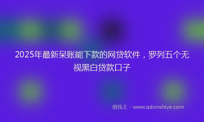 2025年最新呆账能下款的网贷软件，罗列五个无视黑白贷款口子