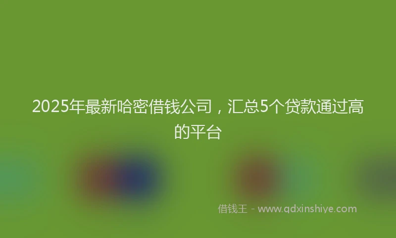 2025年最新哈密借钱公司，汇总5个贷款通过高的平台