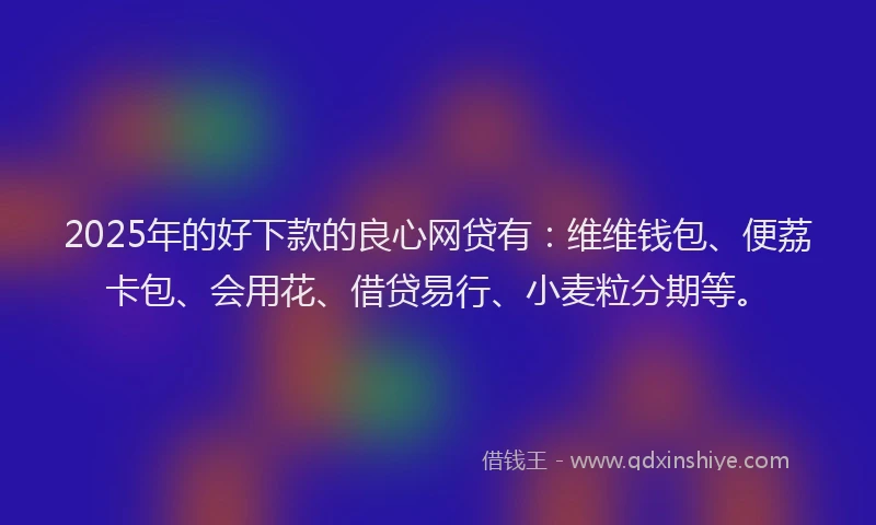 2025年的好下款的良心网贷有：维维钱包、便荔卡包、会用花、借贷易行、小麦粒分期等。
