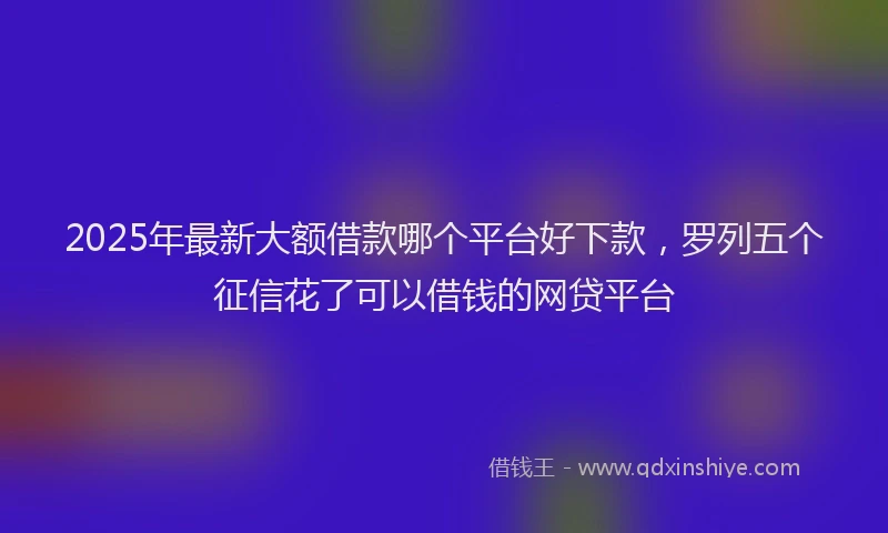 2025年最新大额借款哪个平台好下款，罗列五个征信花了可以借钱的网贷平台