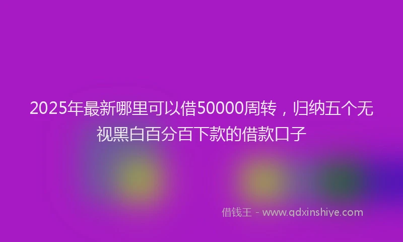 2025年最新哪里可以借50000周转，归纳五个无视黑白百分百下款的借款口子