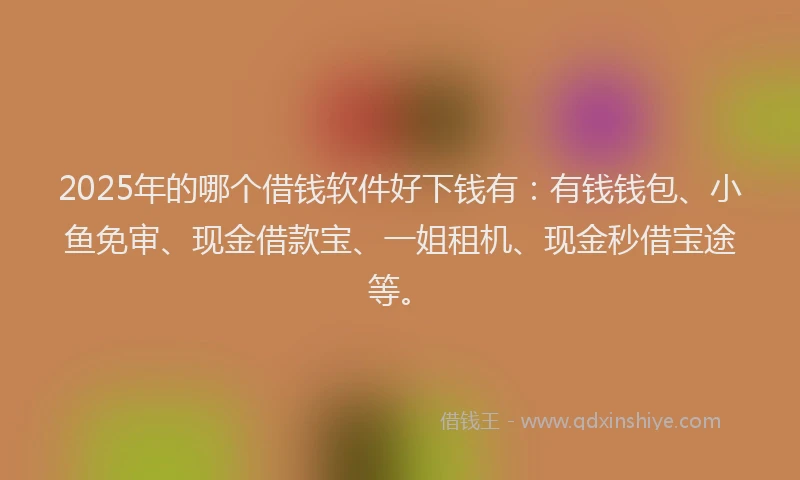 2025年的哪个借钱软件好下钱有：有钱钱包、小鱼免审、现金借款宝、一姐租机、现金秒借宝途等。