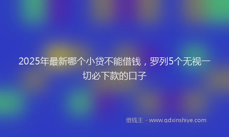 2025年最新哪个小贷不能借钱，罗列5个无视一切必下款的口子