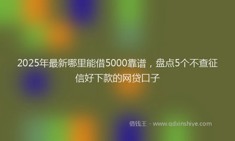 2025年最新哪里能借5000靠谱，盘点5个不查征信好下款的网贷口子