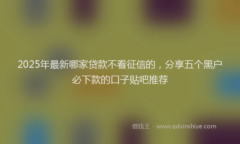 2025年最新哪家贷款不看征信的，分享五个黑户必下款的口子贴吧推荐