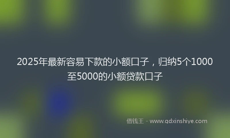 2025年最新容易下款的小额口子，归纳5个1000至5000的小额贷款口子