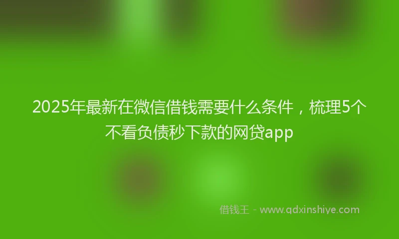2025年最新在微信借钱需要什么条件，梳理5个不看负债秒下款的网贷app