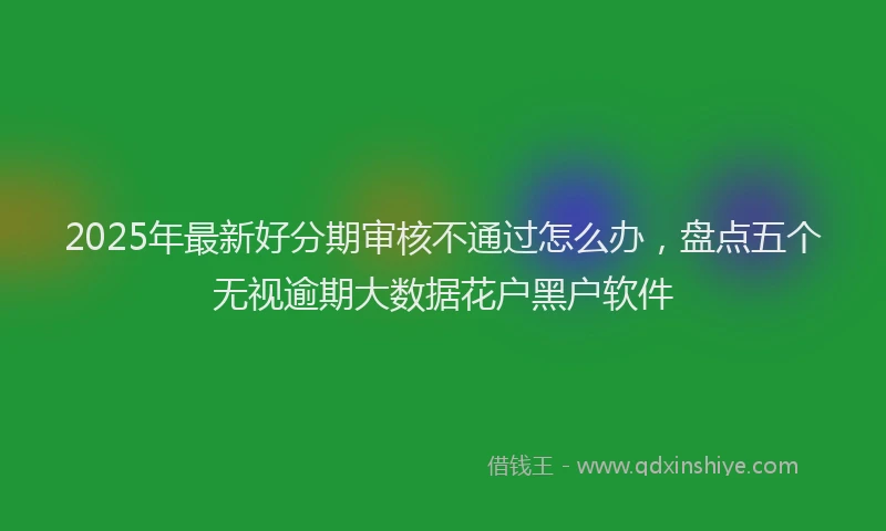 2025年最新好分期审核不通过怎么办，盘点五个无视逾期大数据花户黑户软件