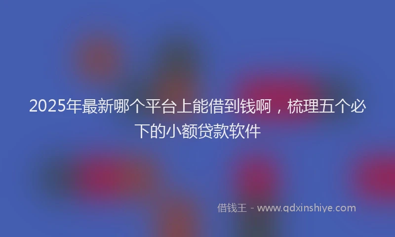 2025年最新哪个平台上能借到钱啊，梳理五个必下的小额贷款软件