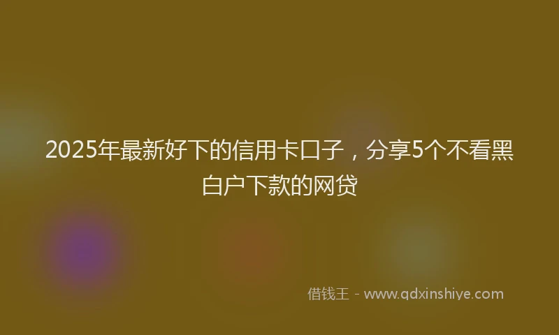 2025年最新好下的信用卡口子，分享5个不看黑白户下款的网贷