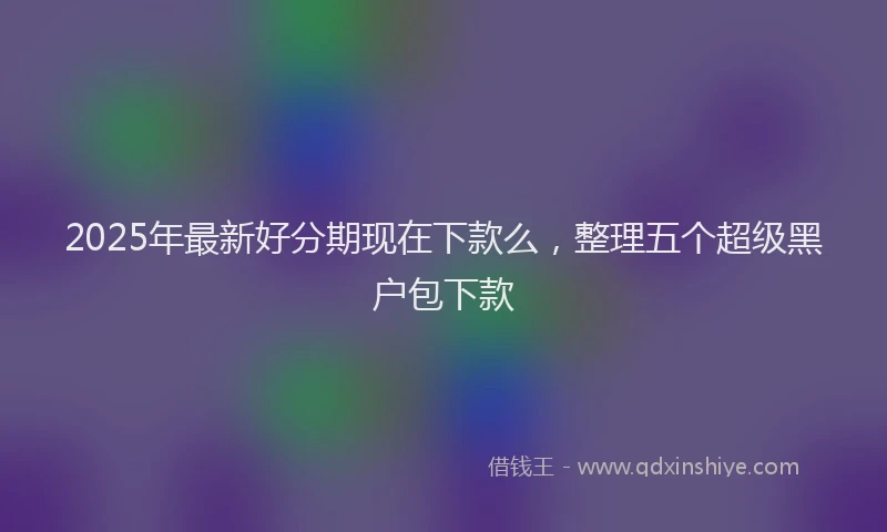 2025年最新好分期现在下款么，整理五个超级黑户包下款