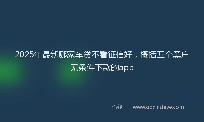 2025年最新哪家车贷不看征信好，概括五个黑户无条件下款的app