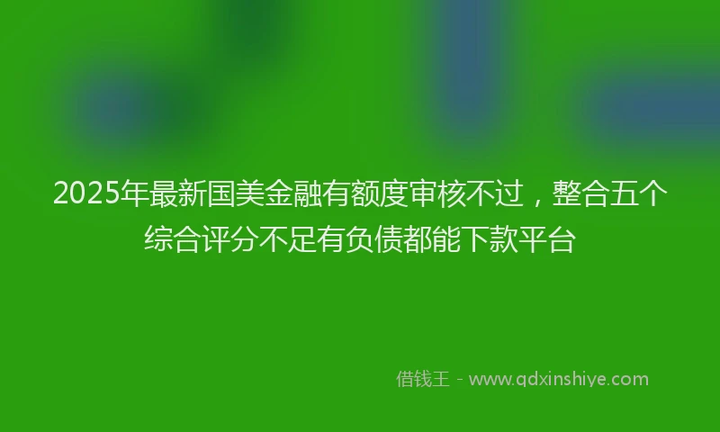 2025年最新国美金融有额度审核不过，整合五个综合评分不足有负债都能下款平台