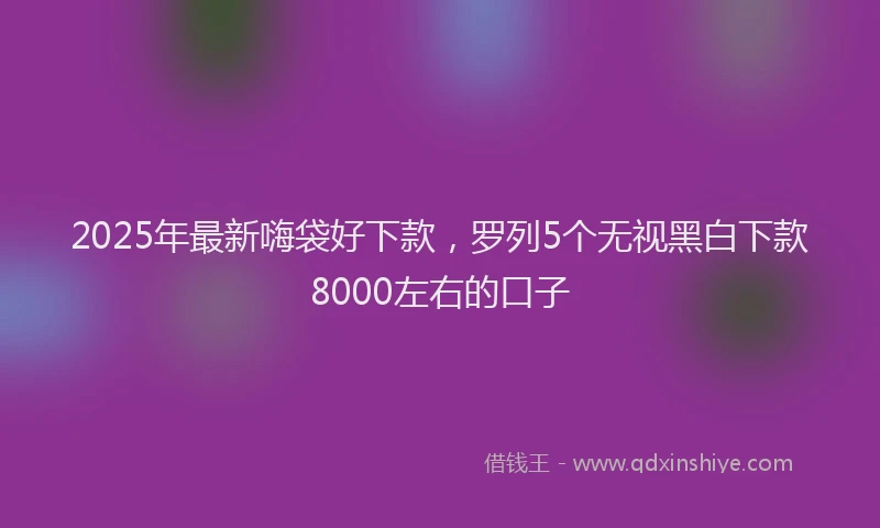 2025年最新嗨袋好下款，罗列5个无视黑白下款8000左右的口子