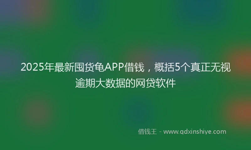 2025年最新囤货龟APP借钱，概括5个真正无视逾期大数据的网贷软件