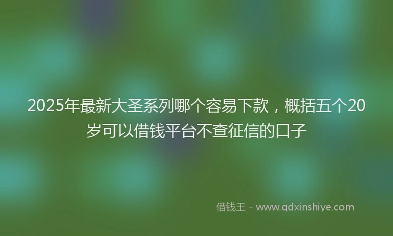2025年最新大圣系列哪个容易下款，概括五个20岁可以借钱平台不查征信的口子