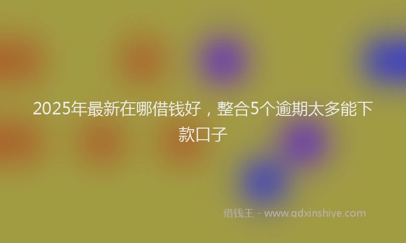 2025年最新在哪借钱好，整合5个逾期太多能下款口子