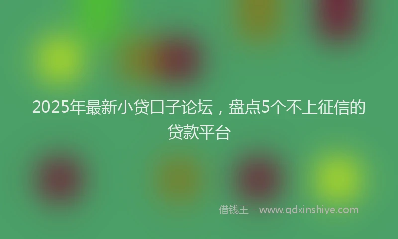 2025年最新小贷口子论坛，盘点5个不上征信的贷款平台